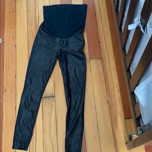 Faux Leather Spanx Maternity Leggings